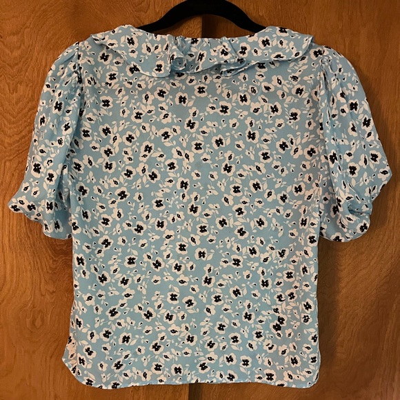 Topshop Floral Ruffle Tea Blouse Top - Picture 4 of 4